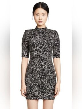 Alice + Olivia Black and White Printed Mini Dress